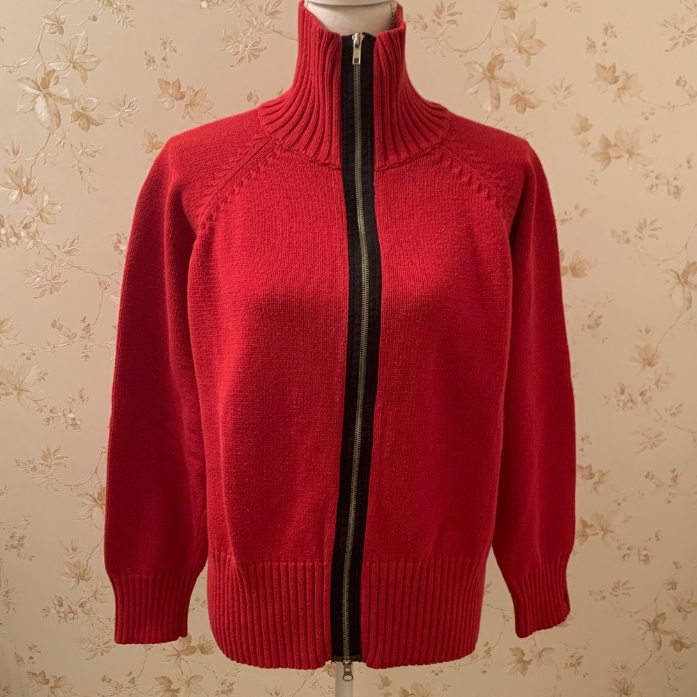 Tommy Hilfiger Vibrant Red Knit Cardigan Sweater 2X